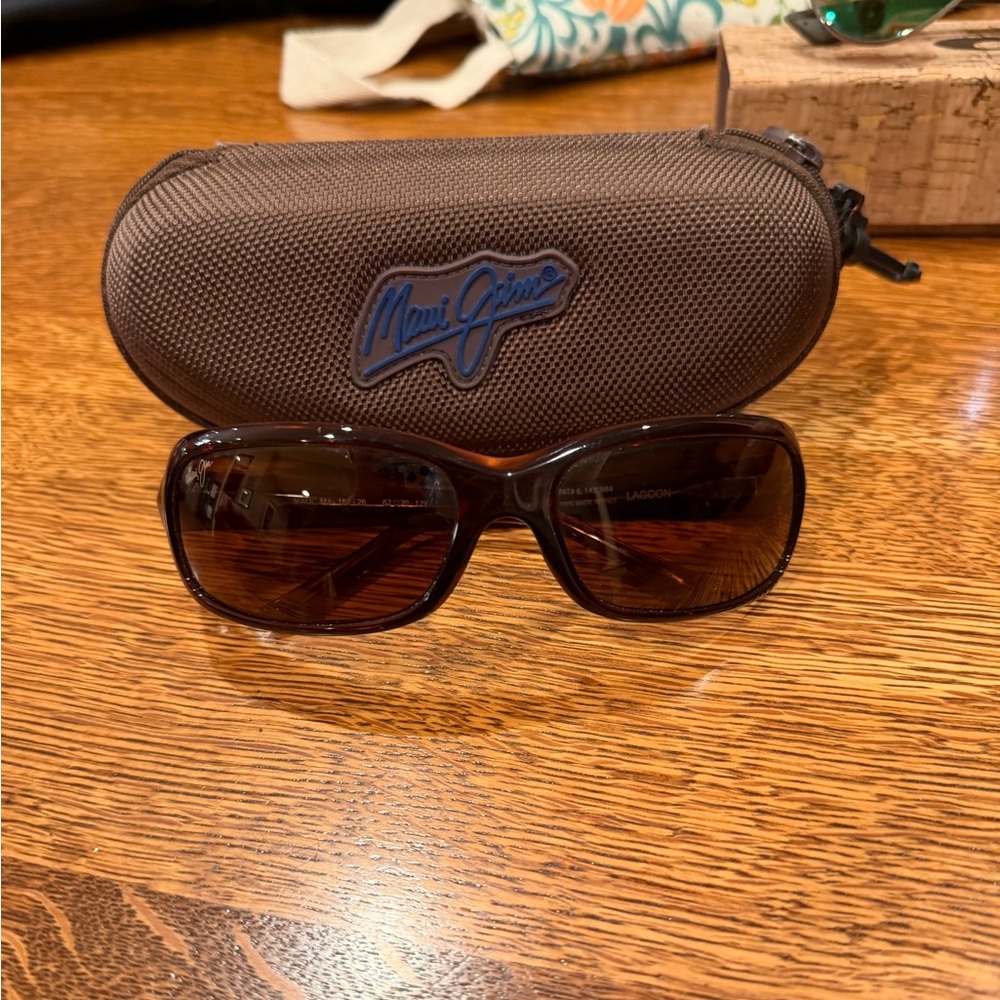Maui Jim Dark Brown Sunglasses with Case